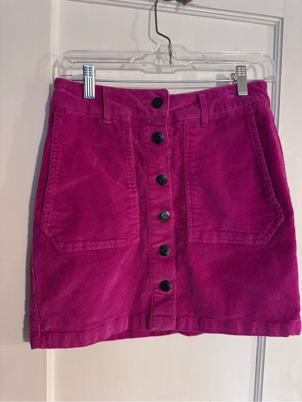 Wild Fable Button-Front Magenta Corduroy Mini Skirt Size 6 - Picture 1 of 7